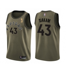 Men's Toronto Raptors #43 Pascal Siakam Swingman Green Salute to Service 2019 Basketball Finals Champions Jersey