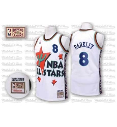 Men's Adidas Phoenix Suns #8 Charles Barkley Authentic White 1995 All Star Throwback NBA Jersey