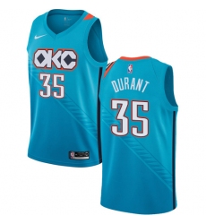 Youth Nike Oklahoma City Thunder #35 Kevin Durant Swingman Turquoise NBA Jersey - City Edition
