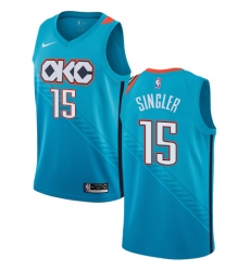 Men's Nike Oklahoma City Thunder #15 Kyle Singler Swingman Turquoise NBA Jersey - City Edition