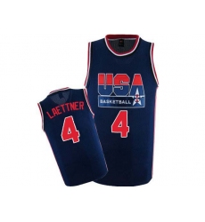 Men's Nike Team USA #4 Christian Laettner Authentic Navy Blue 2012 Olympic Retro Basketball Jersey