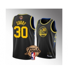 Men's Golden State Warriors #30 Stephen Curry 2022 Black NBA Finals Stitched Jersey