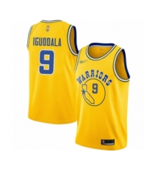Youth Golden State Warriors #9 Andre Iguodala Swingman Gold Hardwood Classics Basketball Jersey