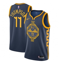 Youth Nike Golden State Warriors #11 Klay Thompson Swingman Navy Blue NBA Jersey - City Edition
