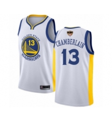 Men's Golden State Warriors #13 Wilt Chamberlain Swingman White 2019 Basketball Finals Bound Basketball Jersey - Association Edition