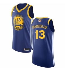 Men's Nike Golden State Warriors #13 Wilt Chamberlain Authentic Royal Blue Road 2018 NBA Finals Bound NBA Jersey - Icon Edition