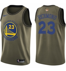 Men's Nike Golden State Warriors #23 Mitch Richmond Swingman Green Salute to Service 2018 NBA Finals Bound NBA Jersey