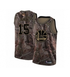 Youth Golden State Warriors #15 Damian Jones Swingman Camo Realtree Collection Basketball 2019 Basketball Finals Bound Jersey