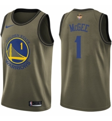 Youth Nike Golden State Warriors #1 JaVale McGee Swingman Green Salute to Service 2018 NBA Finals Bound NBA Jersey