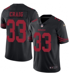 Men's Nike San Francisco 49ers #33 Roger Craig Limited Black Rush Vapor Untouchable NFL Jersey