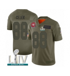 Men's San Francisco 49ers #88 Garrett Celek Limited Olive 2019 Salute to Service Super Bowl LIV Bound Football Jersey