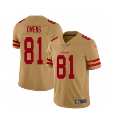 Women's San Francisco 49ers #81 Terrell Owens Limited Gold Inverted Legend Football Jersey