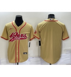 Men's San Francisco 49ers Blank Gold Stitched MLB Cool Base Nike Baseball Jersey