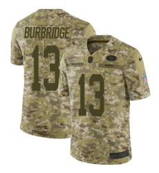 Youth Nike San Francisco 49ers #13 Aaron Burbridge Limited Camo 2018 Salute to Service NFL Jersey