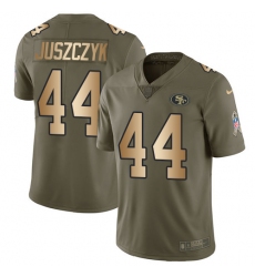 Youth Nike San Francisco 49ers #44 Kyle Juszczyk Limited Olive/Gold 2017 Salute to Service NFL Jersey