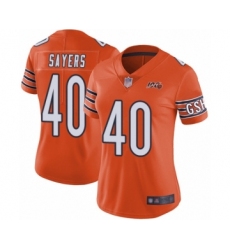 Women's Chicago Bears #40 Gale Sayers Orange Alternate 100th Season Limited Football Jersey