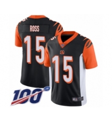 Men's Cincinnati Bengals #15 John Ross Black Team Color Vapor Untouchable Limited Player 100th Season Football Jersey