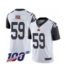 Men's Cincinnati Bengals #59 Nick Vigil Limited White Rush Vapor Untouchable 100th Season Football Jersey