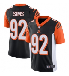 Youth Nike Cincinnati Bengals #92 Pat Sims Vapor Untouchable Limited Black Team Color NFL Jersey