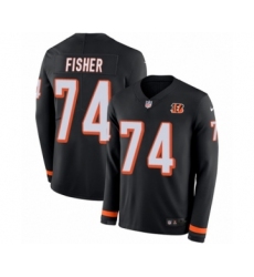 Youth Nike Cincinnati Bengals #74 Jake Fisher Limited Black Therma Long Sleeve NFL Jersey