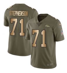 Youth Nike Denver Broncos #71 Donald Stephenson Limited Olive/Gold 2017 Salute to Service NFL Jersey