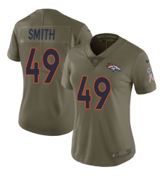 Women's Nike Denver Broncos #49 Dennis Smith Limited Olive 2017 Salute to Service NFL Jersey