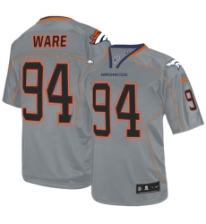 Men's Nike Denver Broncos #94 DeMarcus Ware Elite Lights Out Grey NFL Jersey