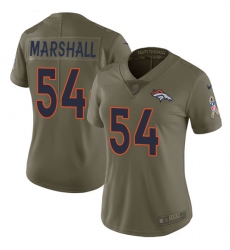 Women's Nike Denver Broncos #54 Brandon Marshall Limited Olive 2017 Salute to Service NFL Jersey