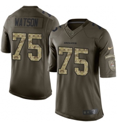Men's Nike Denver Broncos #75 Menelik Watson Elite Green Salute to Service NFL Jersey