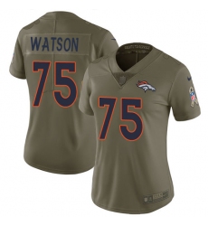 Women's Nike Denver Broncos #75 Menelik Watson Limited Olive 2017 Salute to Service NFL Jersey