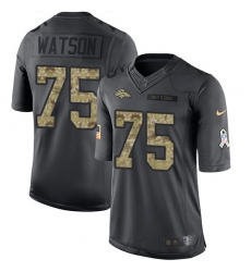 Youth Nike Denver Broncos #75 Menelik Watson Limited Black 2016 Salute to Service NFL Jersey