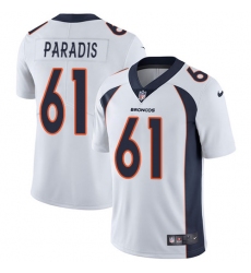 Men's Nike Denver Broncos #61 Matt Paradis White Vapor Untouchable Limited Player NFL Jersey