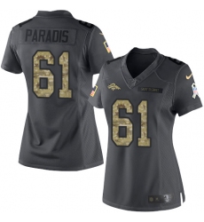Women's Nike Denver Broncos #61 Matt Paradis Limited Black 2016 Salute to Service NFL Jersey