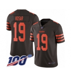 Men's Cleveland Browns #19 Bernie Kosar Limited Brown Rush Vapor Untouchable 100th Season Football Jersey