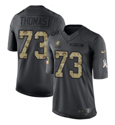 Men's Nike Cleveland Browns #73 Joe Thomas Limited Black 2016 Salute to Service NFL Jersey