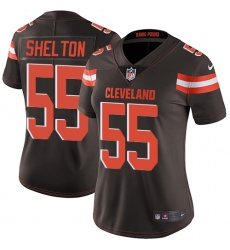 Women's Nike Cleveland Browns #55 Danny Shelton Brown Team Color Vapor Untouchable Limited Player NFL Jersey