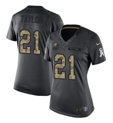 Women's Nike Cleveland Browns #21 Jamar Taylor Limited Black 2016 Salute to Service NFL Jersey