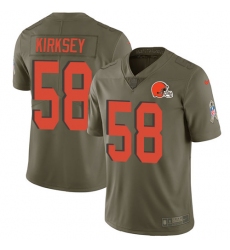 Men's Nike Cleveland Browns #58 Christian Kirksey Limited Olive 2017 Salute to Service NFL Jersey
