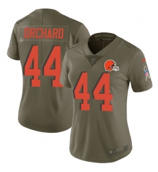 Women's Nike Cleveland Browns #44 Nate Orchard Limited Olive 2017 Salute to Service NFL Jersey