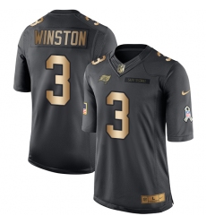 Youth Nike Tampa Bay Buccaneers #3 Jameis Winston Limited Black/Gold Salute to Service NFL Jersey