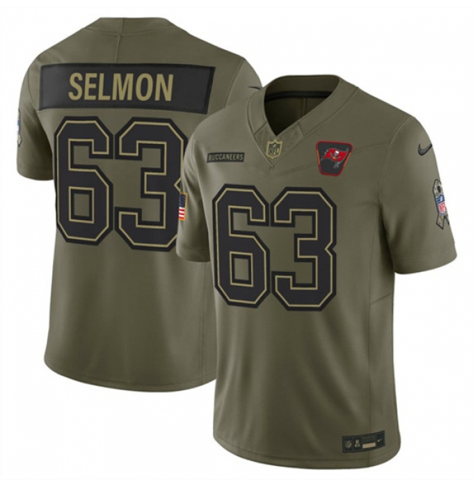 Men's Tampa Bay Buccaneers #63 Lee Roy Selmon Olive 2025 Salute to Service Limited Football Stitched Jersey