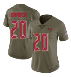 Women's Nike Tampa Bay Buccaneers #20 Ronde Barber Limited Olive 2017 Salute to Service NFL Jersey