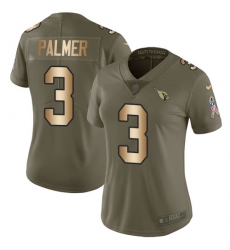 Women's Nike Arizona Cardinals #3 Carson Palmer Limited Olive/Gold 2017 Salute to Service NFL Jersey