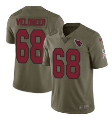 Youth Nike Arizona Cardinals #68 Jared Veldheer Limited Olive 2017 Salute to Service NFL Jersey