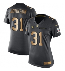Women's Nike Arizona Cardinals #31 David Johnson Limited Black/Gold Salute to Service NFL Jersey