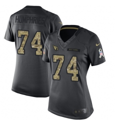 Women's Nike Arizona Cardinals #74 D.J. Humphries Limited Black 2016 Salute to Service NFL Jersey