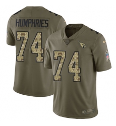 Youth Nike Arizona Cardinals #74 D.J. Humphries Limited Olive/Camo 2017 Salute to Service NFL Jersey