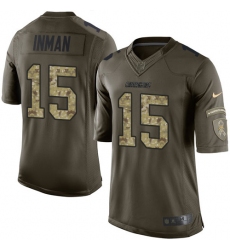 Men's Nike Los Angeles Chargers #15 Dontrelle Inman Elite Green Salute to Service NFL Jersey