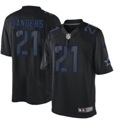 Men's Nike Dallas Cowboys #21 Deion Sanders Limited Black Impact NFL Jersey