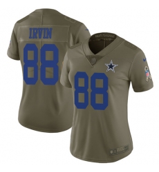 Women's Nike Dallas Cowboys #88 Michael Irvin Limited Olive 2017 Salute to Service NFL Jersey